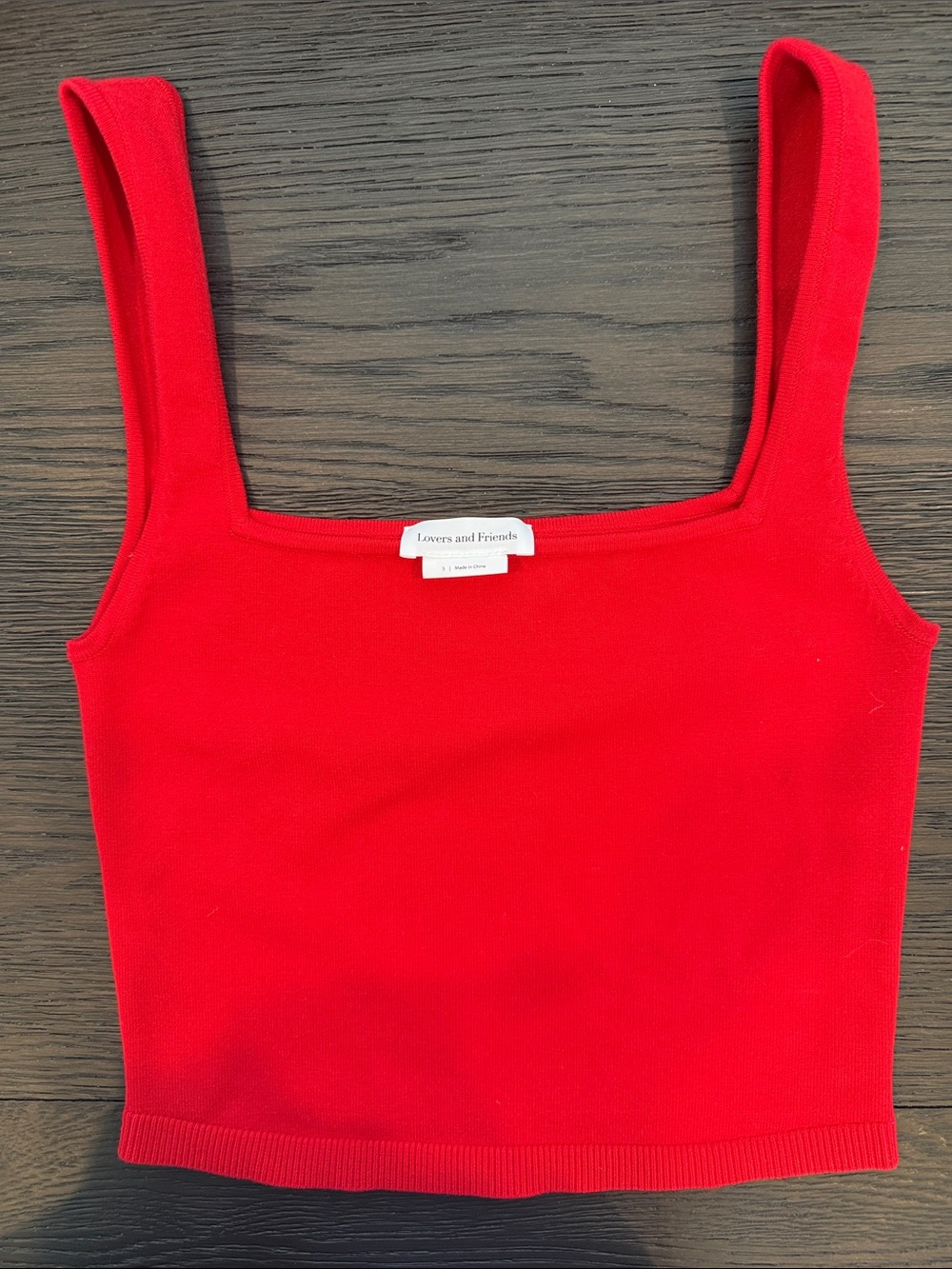 Lovers + Friends keely Red Square Neck Tank Top Size S